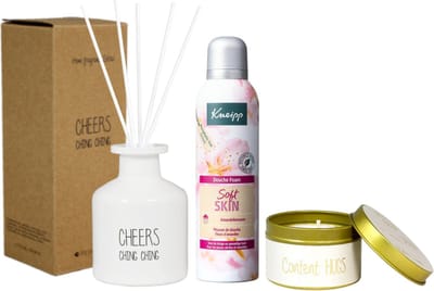 My Flame Cadeauset Cheers Geurstokjes & Kneipp Soft Skin - MyFlame Geurstokjes Cheers - Kneipp Shower Foam Soft Skin - MyFlame Kaarsje Content: Hugs