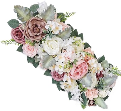 Dailygoods- Bloemenwand 70 x 30 cm - Kunstbloemen - Decoratie - Achtergrond - Bruiloft - Polyester materiaal - Elegante sfeer - Muurdecoratie