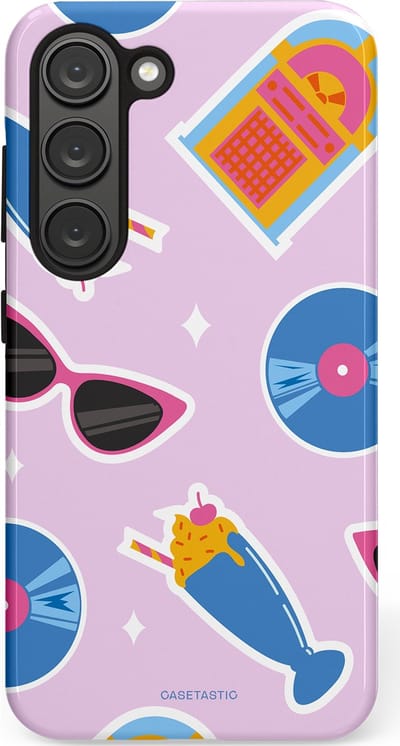 Casetastic Hoesje Geschikt voor Samsung S23 - Stijlvolle Beschermende Duo-layer Case - Jukebox vibes