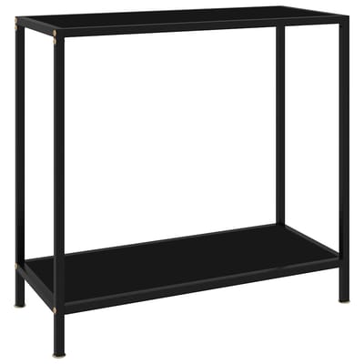vidaXL - Wandtafel - 80x35x75 - cm - gehard - glas - zwart