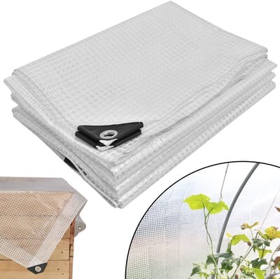 KOTARBAU® Afdekzeil, Polyethyleen, 5 x 8 m, Transparant, Met Ogen, UV-Bestendig, Beschermzeil, Afdekzeil Waterdicht, Zeil Afdekking, Bouwzeil, Tuin, Groot Formaat
