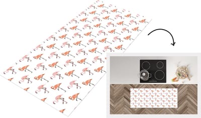 Keukenloper - Loper keuken - Flamingo - Patroon - Roze - 120x50 cm - Keukenloper vinyl