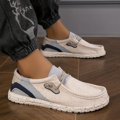 Heren Canvas Schoenen Instappers Zacht Comfortabel Ademend Heren Casual Schoenen Sneakers Vulkaniseerde Schoenen Platte Schoenen Heren Wandelschoenen 40 gray