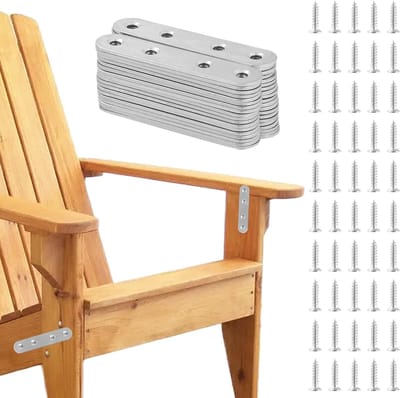Dailygoods- Platte Connectoren 40 Stuks - Roestvrij Staal - 80 x 17 x 2 mm - Geperforeerde Plaat - 4 Gaten - Stabiele Bevestiging - Verbindingselementen