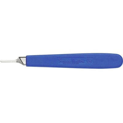Mesgreep 130 mm Nikkel, Kunststof Blauw 1 stuk(s)