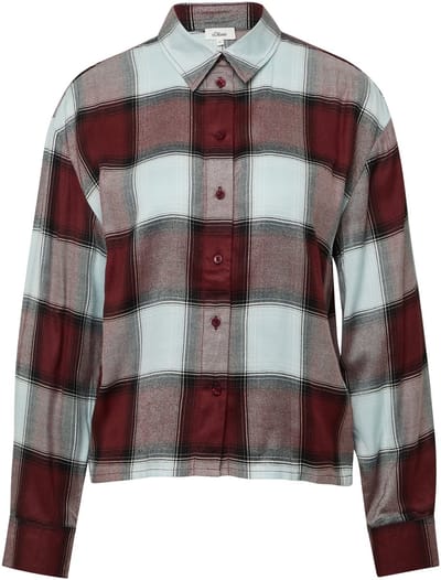 Blouse chemisier met ruitpatroon en plooien aan de achterkant voor dames s.Oliver