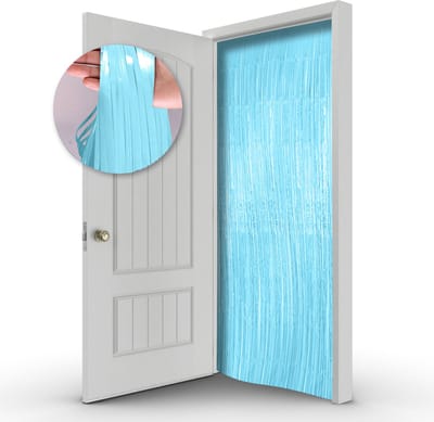 LUQ - Blauw Deurgordijn Gender Reveal Versiering Babyshower Deur Folie Gordijn Blauwe Versiering - 100*200 Cm