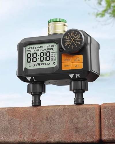 Programmeerbare Irrigatiecomputer met 2 Uitgangen en LED-Display voor Tuin, Balkon en Terras