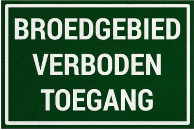 Broedgebied verboden toegang bord | Sign Again materiaal | 18 x 12 cm