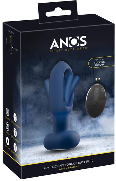 Anos Rc Vegende Tong Butt Plug Vibrator Blauw