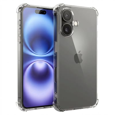 Hoesje - Geschikt voor Apple iPhone 16 - Sterk & Shockproof - Siliconen Shock Case - Hoes Cover - Telefoonhoes - Transparant