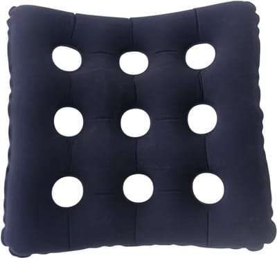 Opblaasbaar PVC Luchtkussen Zitkussen – Opblaasbaar Anti-Doorligkussen - Decubitus Stoelkussen voor Rolstoel, Thuis en Kantoor Comfort - Donkerblauw