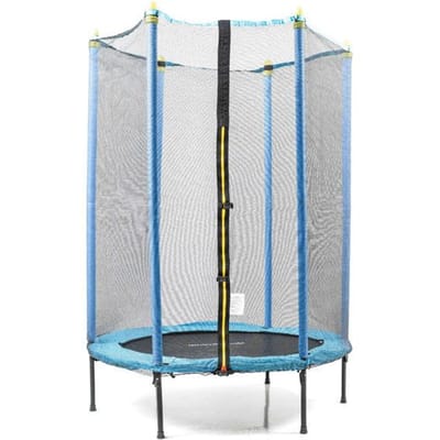 Trampoline - INNOVAGOODS - JEU A RESSORT - 140 cm - Filet de sécurité - 3-6 ans blauw