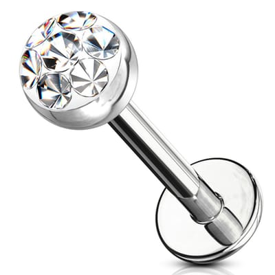 piercing austrian crystal 1.2x8 mm - wit - LMPiercings