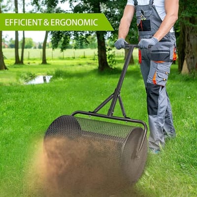 Compoststrooier Gazon - Veenmos strooier - Gazon Verzorgen - Roestbestendige mand - 40x60 cm - Zwart