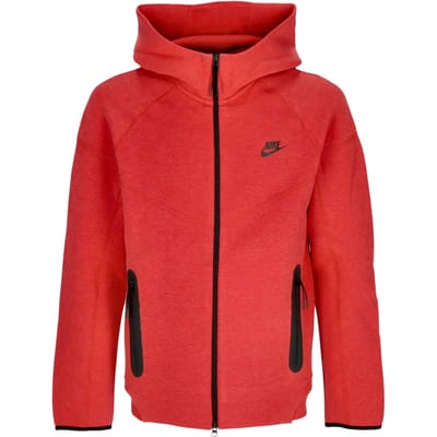 Lichtgewicht herenhoodie met rits Tech Fleece Windrunner-hoodie met volledige ritssluiting Lt Univ Rood Htr/zwart
