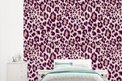 Behang - Fotobehang Patronen - Panter - Roze - Breedte 315 cm x hoogte 260 cm