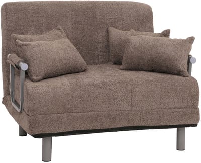 Fauteuilbed MCW-K29, opklapbare fauteuil slaapbank logeerbed, ligoppervlak 190x100cm, stof bouclé (500g/m²) ~ lichtbruin