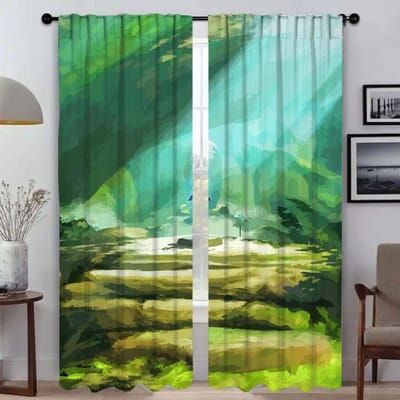 Verduisterende Gordijnen voor Woonkamer Gordijn Zeldas Tule voor Slaapkamer Interieurgordijnen 2 Stuks Halloween Decoratie Shades W50xH70cmx2pcs-CL