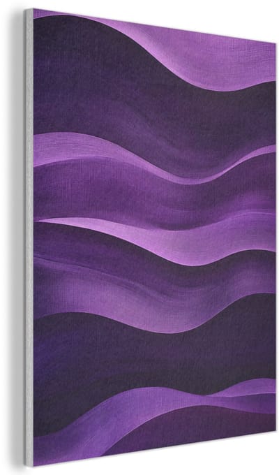 Akoestisch wandpaneel 30x40 cm - Vilt schilderij Golven - Abstract - Paars - Akoestische panelen - Geluidsdempende wanddecoratie - Geluidsisolatie woonkamer - Muurdecoratie geluidspanelen