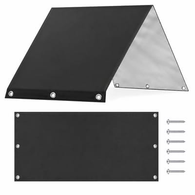 Vervangend Dak voor Speeltoestel - Schaduwdoek en Speelhuisje Dakje - 132 x 226cm (52x90 inch) - Weerbestendig 190T Zilveren Coating - Inclusief Schroeven - Zwart