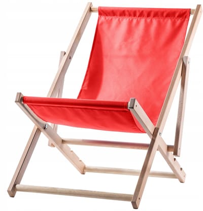 KADAX Ligstoel, strandstoel van hout, zonnebed tot 120 kg, ligstoel van beukenhout, houten klapstoelen, strandstoel, klapstoel voor strand, houten ligstoel (rood)