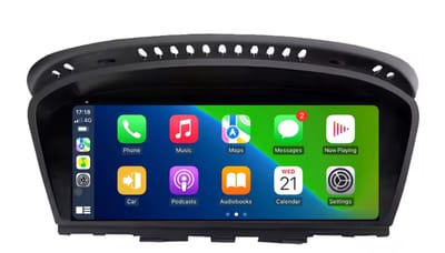 Autoradio met Carplay en Android auto | Geschikt voor Bmw 3, 5 en 6 serie E60 E61 E63 E64 E90 E91 E92 E93 2003-2012 | Radio scherm met Navigatie | 2003 2004 2005 2006 2007 2008 2009 2010 2011 2012 | CIC M5
