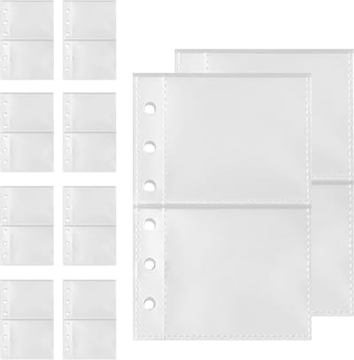 Map Pockets - Transparante Organizers - Documenten Sorteren - Zes-Ring Sluiting - Compact Formaat - Transparant