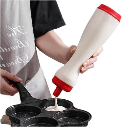 Pannenkoekendispenser - Deegfles - Bakken Maken - Met Zwengel - 700 ml - Rood