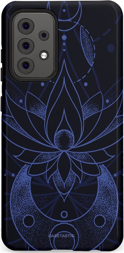 Casetastic Hoesje Geschikt voor Samsung A52 (4G/5G/s) - Stijlvolle Beschermende Duo-layer Case - Lotus Nacht