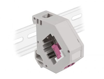 Delock DIN rail Adapter with Keystone LC Duplex female to LC Duplex female violet