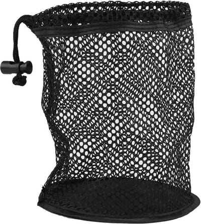 Zwart Mesh Nylon Golfbal Opslagzak Draagbaar met Trekkoord - 50 Ballenverzamelaar - Golfaccessoire .