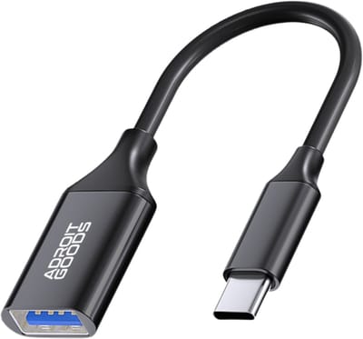 AdroitGoods USB-C naar USB-A adapter - OTG adapter - USB C Male to USB Female Adapter - USB-A 3.0 / USB-C 3.2 - PVC - Zwart