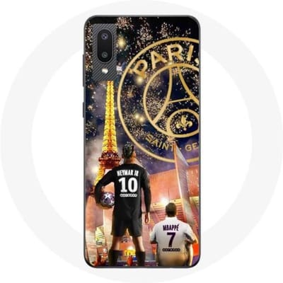 Coque pour Samsung Galaxy A02 PSG Neymar et Mbappé Joyeux noël