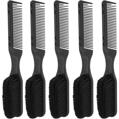 5 Stuks Dubbelzijdige Heren Olie Haarborstel Ergonomische Handgreep Haar Baard Styling Kam Kapsalon Scheerkwast gray