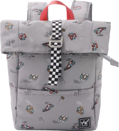 SALE: YLX Original Rugzak voor kinderen | Flint Gray & Formule 1. Grijs met race auto´s. Gemaakt van gerecyclede plastic flessen. Eco-vriendelijk. Rugzak - schooltas - meisjes - jongens - basisschool