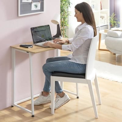 InnovaGoods - Inklapbare Tafel Dolenkaf | Ruimtebesparend | Ideaal voor Binnenshuis en Buitenshuis | Eenvoudig Opvouwbaar en Draagbaar, Wit, Standaard, Samengesteld Hout
