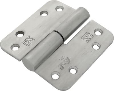 Kogelstiftpaumelle - Ronde hoeken - 89x89mm - Links - RVS Geborsteld - SKG***