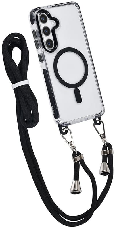 TUNIQ telefoonhoesje voor Samsung Galaxy S24 Plus - MagSafe backcover met koord - Zwart