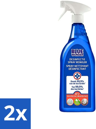 2 x Blue Wonder Desinfectie Reiniger Spray 750 ml - Desinfectie Spray - Bacterieën Verwijderen - Virus Verwijderen - Schoonmaakmiddel - Hygiëne