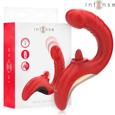INTENSE - PAULINA VIBRATOR EN STIMULATOR IN U-VORM ROOD | VIBRATOR | VIBRATOR VOOR VROUWEN | SEKSSPEELTJES VOOR VROUWEN | SEX TOYS VOOR VROUWEN