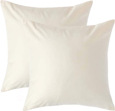 Homescapes Luxe Satijn Kussensloop 40x40 cm – Crème – Set van 2 – 100% Egyptisch Katoen Satijn – Draaddichtheid 1000