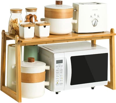 Houten Keukenrek - Aanrecht Organizer - Keuken Opbergen - Twee Lagen - Niet Gespecificeerd - Bruin