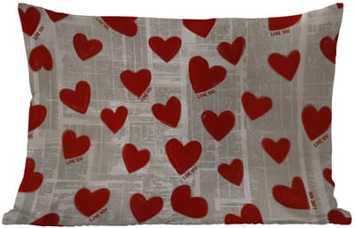 Buitenkussens - Tuin - Hartjes - Krant - Loveyou - 50x30 cm