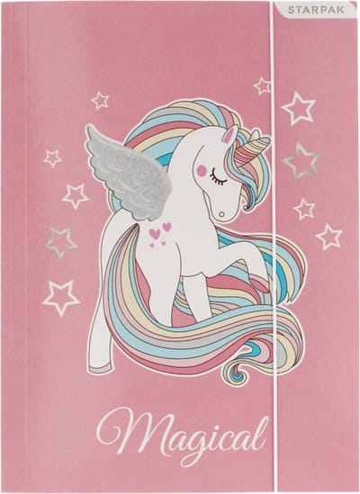 Starpak Serie - Opberger - A4 Formaat - Elastische Sluiting - Unicorn Ontwerp