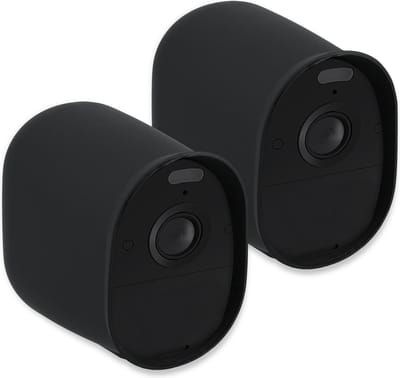 kwmobile 2x hoesje geschikt voor Arlo Essential Spotlight (1. Gen / VMC2030) - Siliconen hoes voor beveiligingscamera - Beschermhoes in zwart