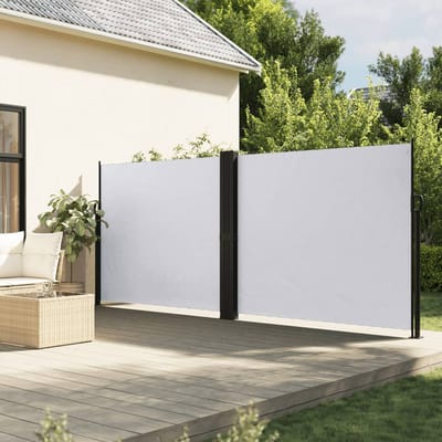 vidaXL - Windscherm - uittrekbaar - 180x600 - cm - wit