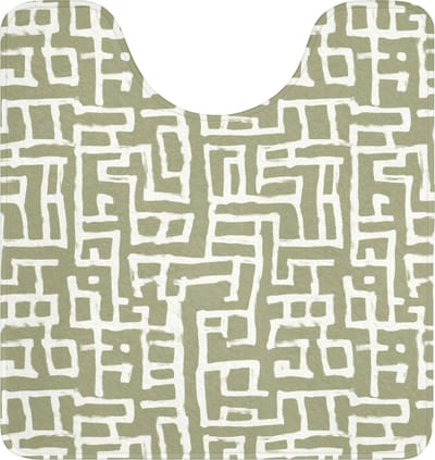 WC mat met uitsparing 55x60 cm - Antislip - Grafisch - Patroon - Groen - Toiletmat met uitsnijding - Vloermat - Douchemat - Toilet tapijt - Toiletmatten