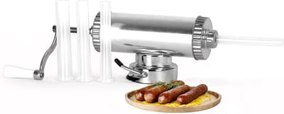 Worst vulmachine - Vleesmolen - Zelf worsten maken - Met zuignap - 1 kg capaciteit - Zilver