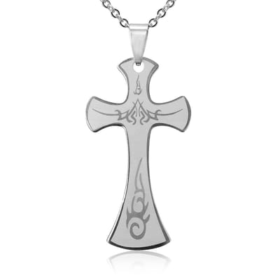 Montebello Ketting Galic Cross - 316L Staal - Kruis - 45x25mm - 50cm